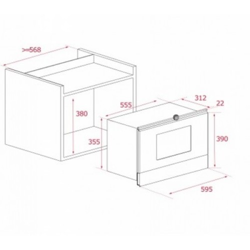 MICROWAVE OVEN BUILT IN  ML 822 BIS BLACK 22LT (ΑΦΗΣ / GRILL)